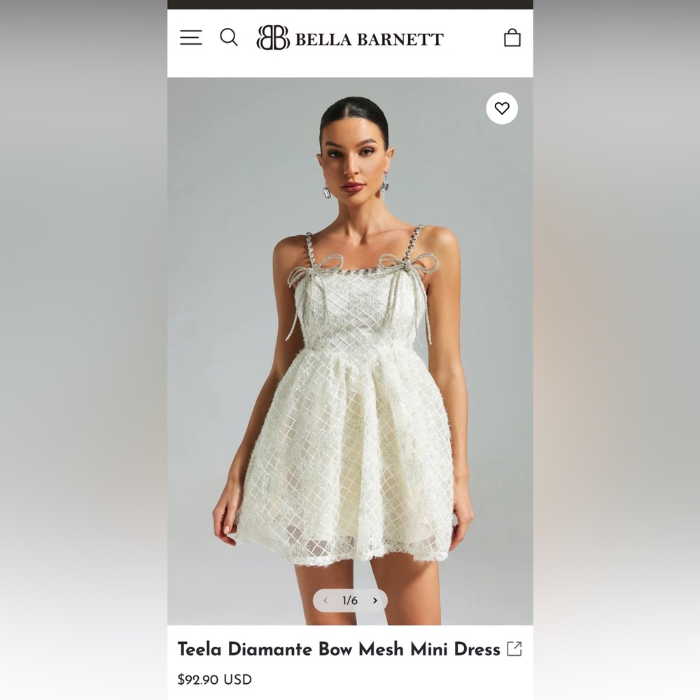Bella Barnett Teela Diamante Mesh Mini Dress